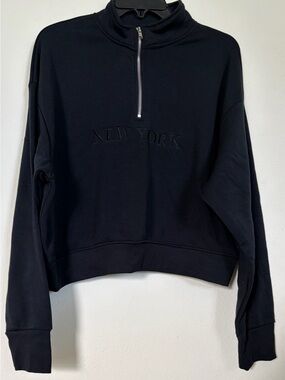 Rue21 Black Half-Zip 'New York' Pullover Sweater